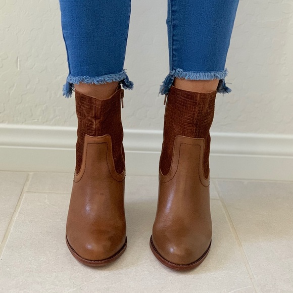 Tumbled Distressed Leather Woven Detail Boot - Picture 4 of 8